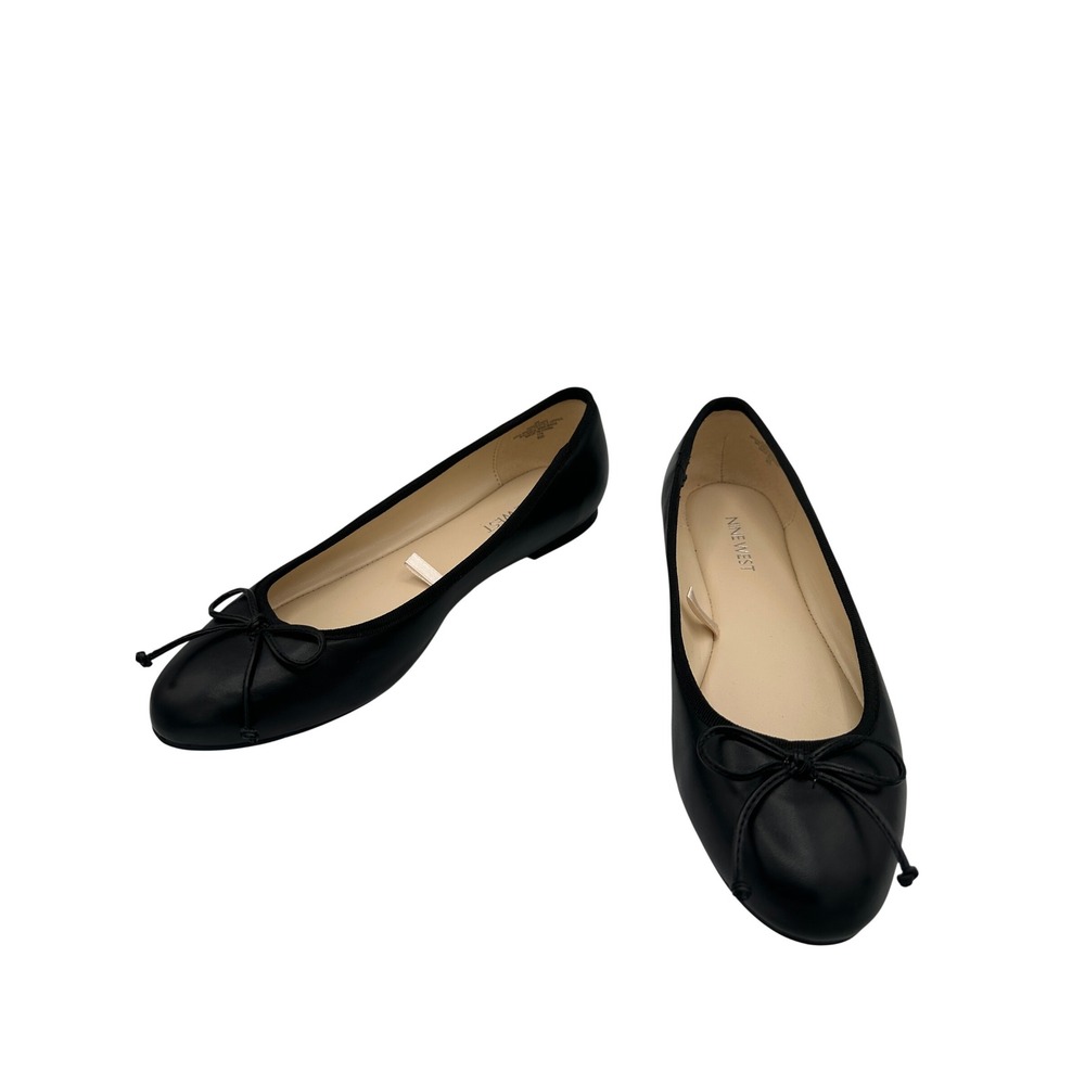 Nine West Ballet Flats Womens 9M Black Good Condition Bow Accent WNDESAH3